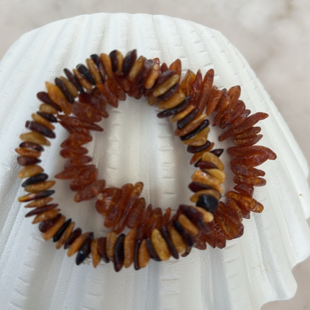 Baltic amber chip bead bracelet set of two - Picture 9 of 15
